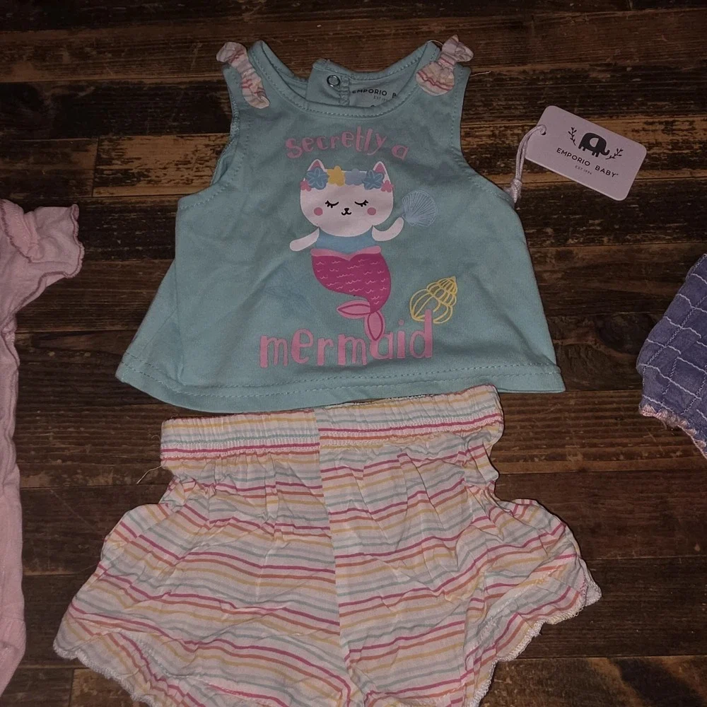 0-3 month Baby Girl/Infant Sets For Spring or Summer, 4 Cute Two Piece Outfits